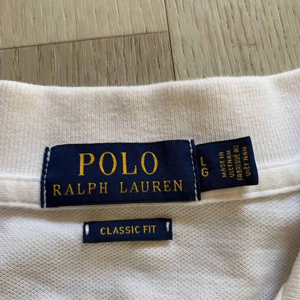 Polo‎ Ralph Lauren Mens White Classic Fit Short Sleeve Pique Polo Shirt Large L